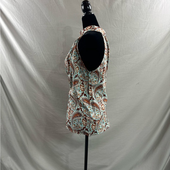 Paisley Print Halter Neck Sleeveless Blouse - Picture 7 of 8